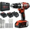 Perceuse Visseuse à Percussion Sans Fil TEENO,2×2.0 Ah Batteries, 13mm Mandrin Auto-serrant 1 Perceuse Visseuse à Percussion Sans Fil TEENO,2×2.0 Ah Batteries, 13mm Mandrin Auto-serrant -Magasin D'Outils Électriques 13575364 1