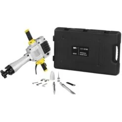 MSW Marteau Piqueur Burir Brise-Béton 2100W 1600 Cps/Min 85 J 2 Burins Coffret -Magasin D'Outils Électriques 13814284 5