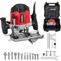 Défonceuse 1200 Watts TEENO, Mallette,12 Fraises,2 Brosse à Charbon