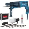 Perfo-burineur MAKITA SDS-Plus - 800W 26 Mm + Coffret Alu + Kit D'accessoires - HR2630TX4 -Magasin D'Outils Électriques 14709085 1