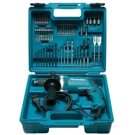 Perceuse à Percussion MAKITA - 710W + Kit Accessoires - HP1631KX3 4 Perceuse à Percussion MAKITA - 710W + Kit Accessoires - HP1631KX3 – Image 2