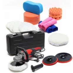 Machine à Polir Meuleuse Set 26 Pcs. 1500 W 3000 T/min Max. Polisseuse 6 Niveaux Rectifieuse
