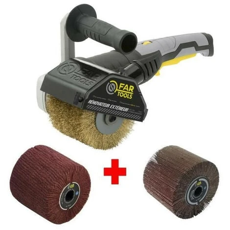 FARTOOLS Pack 615125 : Rénovateur REX120C + Brosse A Lamelles Et Brosse Fibre Synthétique - Spécial Bois&métal - Surfaces Planes 3 FARTOOLS Pack 615125 : Rénovateur REX120C + Brosse A Lamelles Et Brosse Fibre Synthétique - Spécial Bois&métal - Surfaces Planes