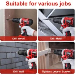 Perceuse Visseuse à Percussion Sans Fil TEENO-916 - 2x20V - 2,0Ah - 69 Accessoires 9 Perceuse Visseuse à Percussion Sans Fil TEENO-916 - 2x20V - 2,0Ah - 69 Accessoires -Magasin D'Outils Électriques 23114277 3