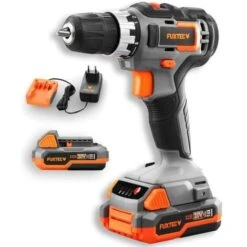 Perceuse Visseuse Sans Fil - FUXTEC FX-E1BS20 - 20V 21000 Frappes/min - Set Avec 2 Batteries 2Ah Et Chargeur 1A