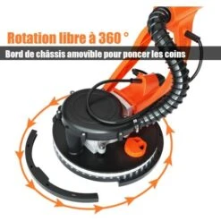 COSTWAY Ponceuse Girafe Murale 750W Ø 225mm Aluminium 6 Vitesses Variables Lumières LED Manche Télescopique 12 Disques Abrasifs -Magasin D'Outils Électriques 23622732 5