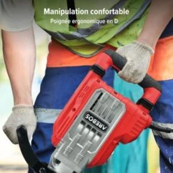 AREBOS Marteau De Démolition Marteau à Percussion 1700W 60 Joules 1900 Coups Par Minute Mallette Avec Roues Incluse -Magasin D'Outils Électriques 32242915 4