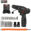BLACKPINE - Perceuse Visseuse Tournevis Sans Fil 2 X 12V 1500mAh Batteries Lithium + 24 Accessoires + Caisse Portable -Magasin D'Outils Électriques 32703002 1
