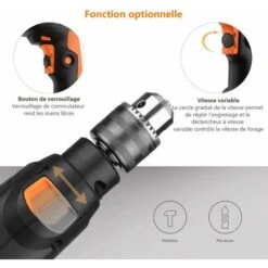 BLACKPINE - Perceuse Percussion, 57pcs Kit D'accessoires, Perceuse à Percussion 850W 3000R/PM, Perforateur Taille De Mandrin 0-13mm -Magasin D'Outils Électriques 32703007 5