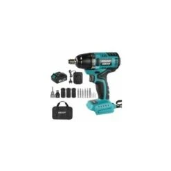 Bsioff Cl¨ ¨¤ Chocs Sans Fil/Boulonneuse A Choc Electrique Avec Une 18V 5.0aH Batterie Et Chargeur, (400 Nm,0-3200 Tr/min,Lumi¨¨re LED,boucles De Ceinture Dans L-BOXX)