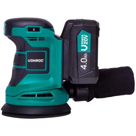 Ponceuse Orbitale Sans Fil 20V - Ø125mm – 12 Feuilles Abrasives Et Sac De Récupération De Poussière - Batterie 4.0 Ah Et Chargeur Inclus 4 Ponceuse Orbitale Sans Fil 20V - Ø125mm – 12 Feuilles Abrasives Et Sac De Récupération De Poussière - Batterie 4.0 Ah Et Chargeur Inclus – Image 2