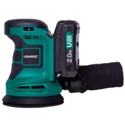 Ponceuse Orbitale Sans Fil 20V - Ø125mm -12 Feuilles Abrasives, Sac De Récupération De Poussière - 2 Batteries 2.0 Ah Et Chargeur Inclus -Magasin D'Outils Électriques 44191029 4