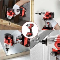 Brushless Visseuse à Chocs Sans Fil 20V TEENO,1X2.0Ah Batteries, 6.35mm Mandrin,Boîte Avc 19pcs Accessoires(Une Batterie) -Magasin D'Outils Électriques 44260275 5