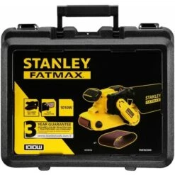 Ponceuse à Bande 1010 W Vitesse 390 M/min, Plateau 533 X 76 Mm, Filaire Et Compacte STANLEY Fatmax FMEW204K-QS - Livrée En Mallette Avec 1 Abrasif -Magasin D'Outils Électriques 46233466 3