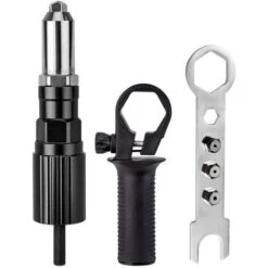 Adaptateur De Pistolet A Riveter Electrique Avec Boitier En Fonte D'Aluminium Et Poignee Antiderapante Pour Perceuse Sans Fil Outil D'Insertion De Riveteuse A Riveter Electrique