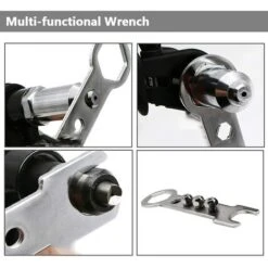 Adaptateur De Pistolet A Riveter Electrique Avec Boitier En Fonte D'Aluminium Et Poignee Antiderapante Pour Perceuse Sans Fil Outil D'Insertion De Riveteuse A Riveter Electrique -Magasin D'Outils Électriques 53456219 3