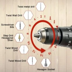Perceuse A Percussion,TEENO 20V Perceuse Visseuse Sans Fil,poignée Latérale Amovible,2x2.0AhBatterie,20+3Réglages De Couple & 2 Vite -Magasin D'Outils Électriques 54089190 3