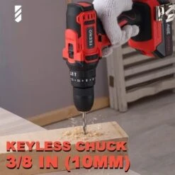 TEENO Perceuse Visseuse A Percussion Sans Fil PSR 20v+2A Batterie Lithium +2Vitesses+ Gants Professionnels (Deux Batterie) -Magasin D'Outils Électriques 59229546 3