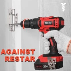 TEENO Perceuse Visseuse A Percussion Sans Fil PSR 20v+2A Batterie Lithium +2Vitesses+ Gants Professionnels (Deux Batterie) -Magasin D'Outils Électriques 59229546 5