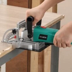 Fraiseuse à Lamelles STBJ1002 900W, Réglage D'angle D'inclinaison 90°,Sac à Poussière Et Clé STANEW -Magasin D'Outils Électriques 63862142 5