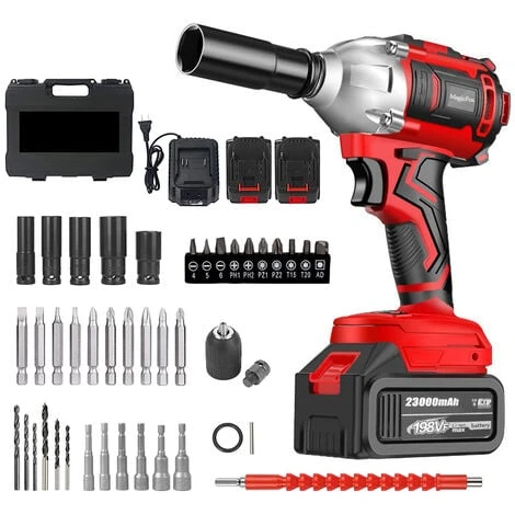 Boulonneuse A Choc Sans Fil, Perceuse Visseuse Devisseuse San Fil - Avec 2 Batteries 24V, 350 Nm, 0-3000 Tr/min, Lumière LED 3 Boulonneuse A Choc Sans Fil, Perceuse Visseuse Devisseuse San Fil - Avec 2 Batteries 24V, 350 Nm, 0-3000 Tr/min, Lumière LED