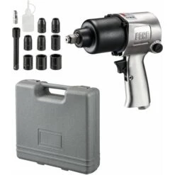 FORE Clé à Chocs Pneumatique 680nm 1/2" 7500r.p.m Poignee Antidérapante Argent