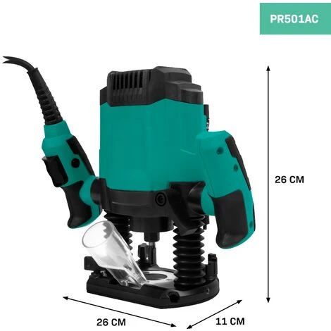 VONROC Défonceuse 1200W – 6-8mm – Vitesse Variable 16 000 – 30 000 Tr/min – Avec Lot De 6 Fraises, Guide De Copie, Guide Parallèle Et Aiguille De Centrage 4 VONROC Défonceuse 1200W – 6-8mm – Vitesse Variable 16 000 – 30 000 Tr/min – Avec Lot De 6 Fraises, Guide De Copie, Guide Parallèle Et Aiguille De Centrage – Image 2