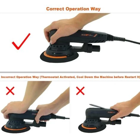 Polisseur De Voiture Ponceuse Orbitale Excentrique 150mm 350W Aléatoire Sans Balais MAXXT 3 A 2.5mm Multifonction à Vitesse Variable Avec 10 Feuilles De Papier Abrasif Pour Le Travail Du Bois, Le Pon 4 Polisseur De Voiture Ponceuse Orbitale Excentrique 150mm 350W Aléatoire Sans Balais MAXXT 3 A 2.5mm Multifonction à Vitesse Variable Avec 10 Feuilles De Papier Abrasif Pour Le Travail Du Bois, Le Pon – Image 2