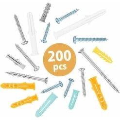 GDRHVFD Kit De Vis Et Chevilles 200 Pièces Grand Assortiment De Vis Chevilles Pour Montage, Réparation, Construction, Forage" -Magasin D'Outils Électriques 74081955 3