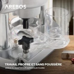 AREBOS Défonceuse à Bois Fraiseuse De Bords à Main Mallette Comprend 12 Mèches De Toupie Avec Queue De 8 Mm 1200 W -Magasin D'Outils Électriques 7557525 3