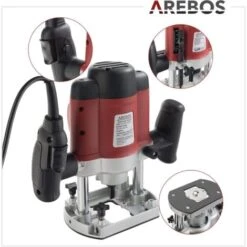 AREBOS Défonceuse à Bois Fraiseuse De Bords à Main Mallette Comprend 12 Mèches De Toupie Avec Queue De 8 Mm 1200 W -Magasin D'Outils Électriques 7557525 5