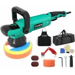 Polisseuse Orbitale Polisseuse Excentrique Stanew,Polisseuses Pour Auto Et Moto,4000RPM, 150mm Polissage Pad, 6 Vitesse Variable Ponceuse, Pour Le Polissage, Cirage, Ponçage