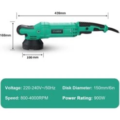 Polisseuse Orbitale Polisseuse Excentrique Stanew,Polisseuses Pour Auto Et Moto,4000RPM, 150mm Polissage Pad, 6 Vitesse Variable Ponceuse, Pour Le Polissage, Cirage, Ponçage -Magasin D'Outils Électriques 76445437 5