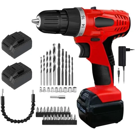 Perceuse Visseuse Sans Fil 18V Visseuse Sans Fil Avec 2 Batteries 18+1 Réglages De Couple Auto-serrant 10mm LED Pour Bricolage 2 Vitesses Idéal Pour Visser Et Percer 3 Perceuse Visseuse Sans Fil 18V Visseuse Sans Fil Avec 2 Batteries 18+1 Réglages De Couple Auto-serrant 10mm LED Pour Bricolage 2 Vitesses Idéal Pour Visser Et Percer