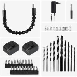 Perceuse Visseuse Sans Fil 18V Visseuse Sans Fil Avec 2 Batteries 18+1 Réglages De Couple Auto-serrant 10mm LED Pour Bricolage 2 Vitesses Idéal Pour Visser Et Percer 11 Perceuse Visseuse Sans Fil 18V Visseuse Sans Fil Avec 2 Batteries 18+1 Réglages De Couple Auto-serrant 10mm LED Pour Bricolage 2 Vitesses Idéal Pour Visser Et Percer -Magasin D'Outils Électriques 76879729 5