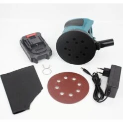 21V Ponceuse Excentrique Sans Fil, Tilswall Ponceuse Excentrique, 3000RPM Design Compact Avec 3 Vitesses 1 Sac Collecteur De Poussière -Magasin D'Outils Électriques 77671908 4