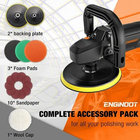 ENGINDOT Gener PPGJ01A Polisseuse Pour Voiture, 1500 W, à Six Vitesses Variables, 600-3000 RPM, écran LCD, Tampon Remplaçable, 150 Mm, 180 Mm, Interrupteur De Verrouillage, Poignée Amovible - PPGJ01A 5 ENGINDOT Gener PPGJ01A Polisseuse Pour Voiture, 1500 W, à Six Vitesses Variables, 600-3000 RPM, écran LCD, Tampon Remplaçable, 150 Mm, 180 Mm, Interrupteur De Verrouillage, Poignée Amovible - PPGJ01A – Image 3