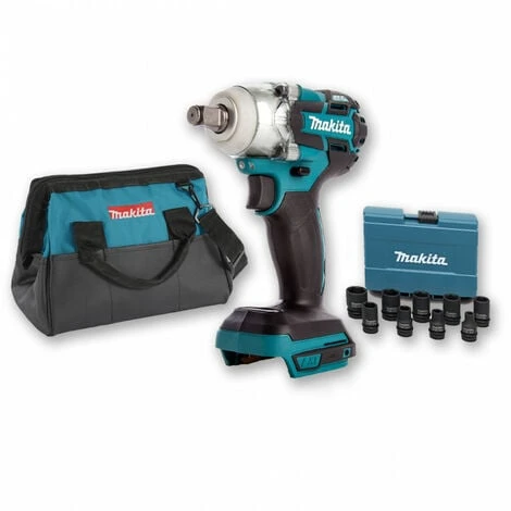 Boulonneuse à Chocs 18V 280Nm 1/2 DTW285 (machine Seule) + Coffret 9 Douilles + Sac MAKITA