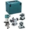 Affleureuse Défonceuse 710W MAKITA 8mm - 4 Embases Différentes + Coffret Makpac - RT0702CX3J