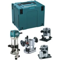 Affleureuse Défonceuse 710W MAKITA 8mm - 4 Embases Différentes + Coffret Makpac - RT0702CX3J