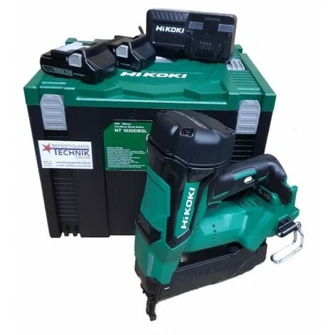 HiKOKI Cloueur Sur Batterie NT1850DBSL 15-50mm 2x3,0Ah Pour Clous à Tête Refoulé Prebena J BR-03 HSC-EN13870.3.0Ah 3 HiKOKI Cloueur Sur Batterie NT1850DBSL 15-50mm 2x3,0Ah Pour Clous à Tête Refoulé Prebena J BR-03 HSC-EN13870.3.0Ah