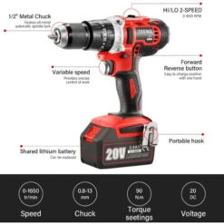 (Clé à Chocs Sans Fil Brushless+Perceuse A Percussion +Meuleuse D'angle Brushless)Pack 3 Outils TEENO 20V 2Batteries 3Ah -Magasin D'Outils Électriques 83409932 3