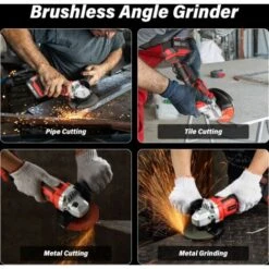 (Clé à Chocs Sans Fil Brushless+Perceuse A Percussion +Meuleuse D'angle Brushless)Pack 3 Outils TEENO 20V 2Batteries 3Ah -Magasin D'Outils Électriques 83409932 5