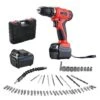 Perceuse Visseuse Sans Fil 18v+ 2 Batteries Lithium + 52 Accessoires - Rouge -Magasin D'Outils Électriques 84704277 1