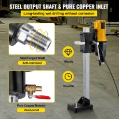 VEVOR Carotteuse Foreuse Diamant 4450 W 230V/50HZ Carotteuse Beton Arme  0-580tr/min Perceuse Industrielle Professionnel Forage Max 255mm, Pour Le Forage Du Beton Arme De La Brique Rouge Et Marbre -Magasin D'Outils Électriques 85314705 5