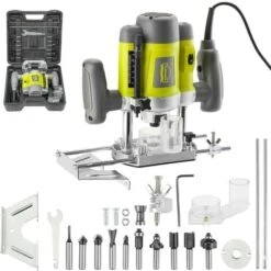 Défonceuse Affleureuse électrique, Dewinner à Bois 710W, Profession Plastifieuse Avec Accessoires DE-60082BMC