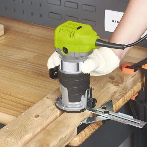 Dewinner à Bois Défonceuse Affleureuse électrique 710W 13000-33000RPM, 6 Vitesses Variables, 3 Pinces De 1/4" 6mm &8mm, Profession Plastifieuse Avec Accessoires 4 Dewinner à Bois Défonceuse Affleureuse électrique 710W 13000-33000RPM, 6 Vitesses Variables, 3 Pinces De 1/4" 6mm &8mm, Profession Plastifieuse Avec Accessoires – Image 2