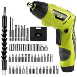 Visseuse Sans Fil 6Nm,DEWINNER Visseuse Devisseuse Sans Fil 1300mAh 3.6V Avec 45 Accessoires,Adaptateur De Charge Avec Câble USB Et Boîte De Rangement