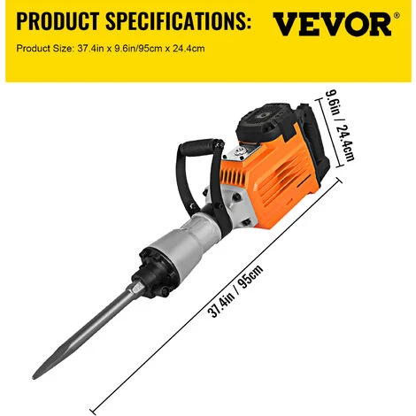 VEVOR Marteau De Demolition 3600W Marteau Piqueur Electrique Resistance De 95mm 4 VEVOR Marteau De Demolition 3600W Marteau Piqueur Electrique Resistance De 95mm – Image 2