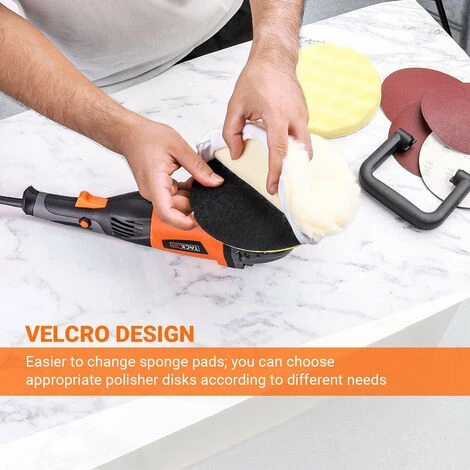 TACKLIFE Polisseuse, 1200W Machine à Polir Les Voitures, 1500-3500RPM, 6 Vitesse Variable, Plaque Remplaçable De 180 Mm, Poignée En D, Convient Au Polissage Des Voitures, Bateaux, Meubles - PPGJ05A 5 TACKLIFE Polisseuse, 1200W Machine à Polir Les Voitures, 1500-3500RPM, 6 Vitesse Variable, Plaque Remplaçable De 180 Mm, Poignée En D, Convient Au Polissage Des Voitures, Bateaux, Meubles - PPGJ05A – Image 3